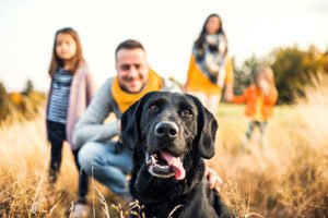 family with pet